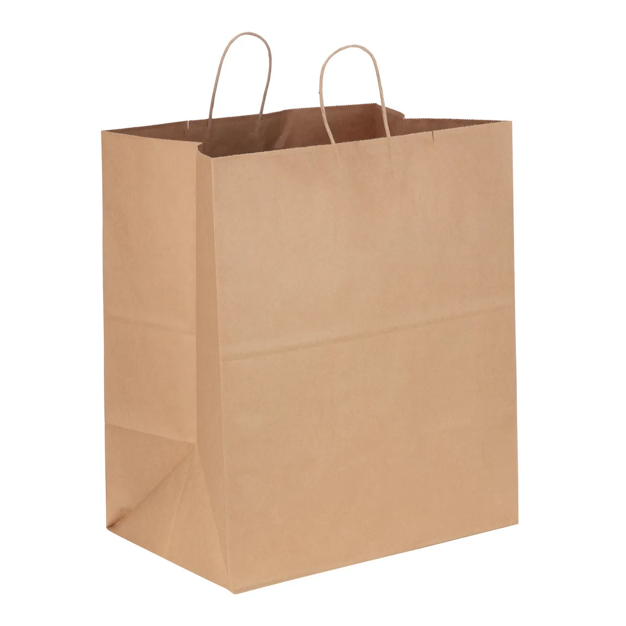 70# Kraft Handled Grande Shopper Bags  16" x 11" x 18.25" 200/Case