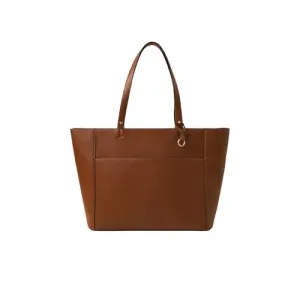 Accessorize London Women's Brown Smooth Faux Leather Tote Bag