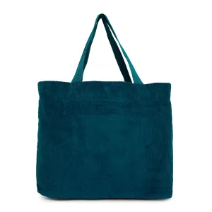 Accessorize London Women's Pure Organic Cotton Blue Cord Shopper bag