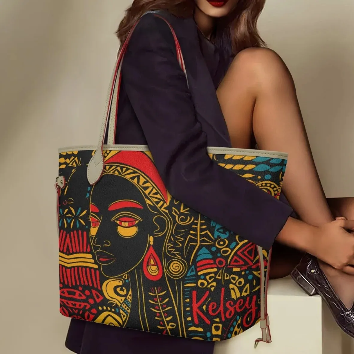 African Girls™ |  Large Leather Tote Bags