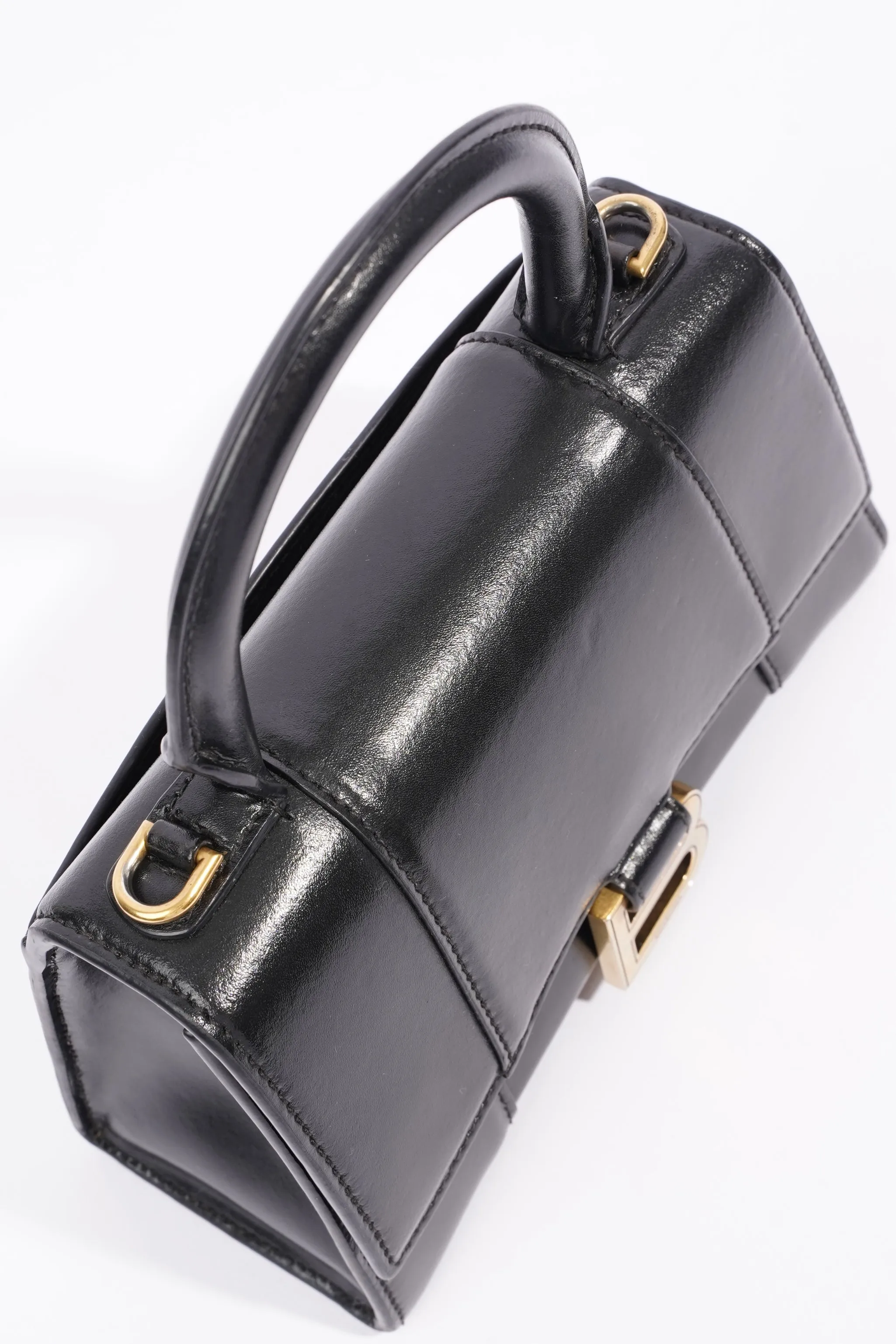 Balenciaga Hourglass Bag Black Leather XS