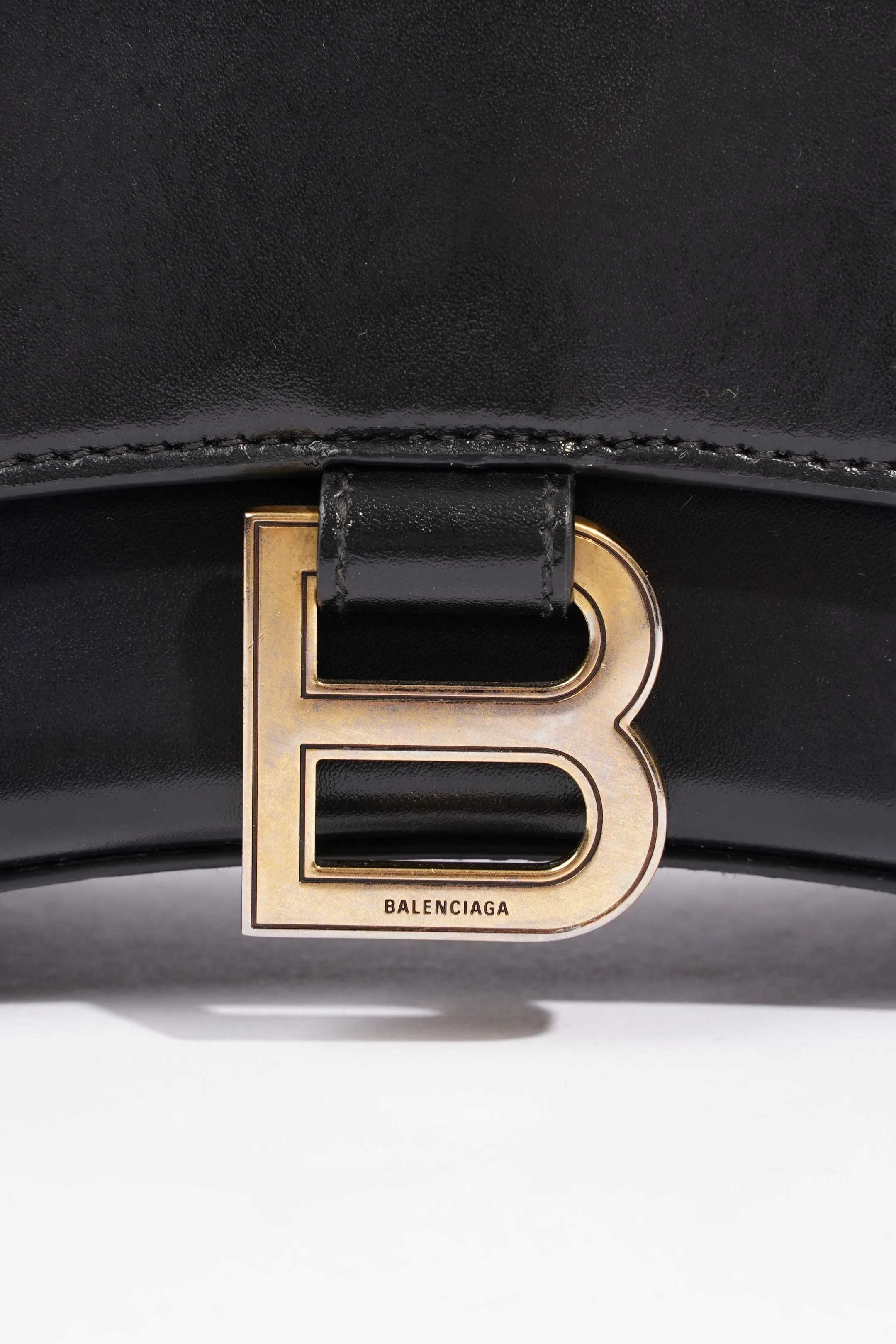 Balenciaga Hourglass Bag Black Leather XS