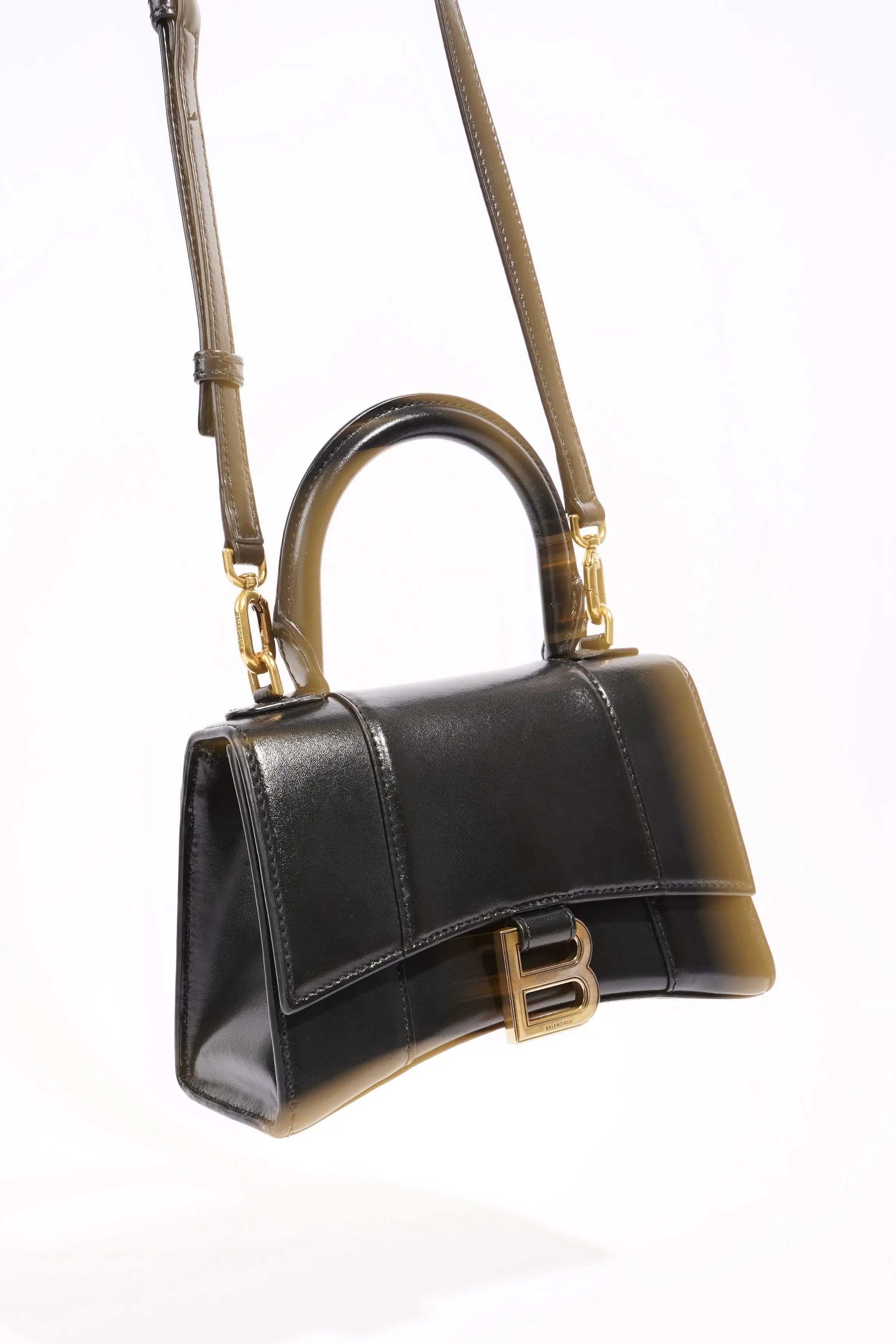 Balenciaga Hourglass Bag Black Leather XS