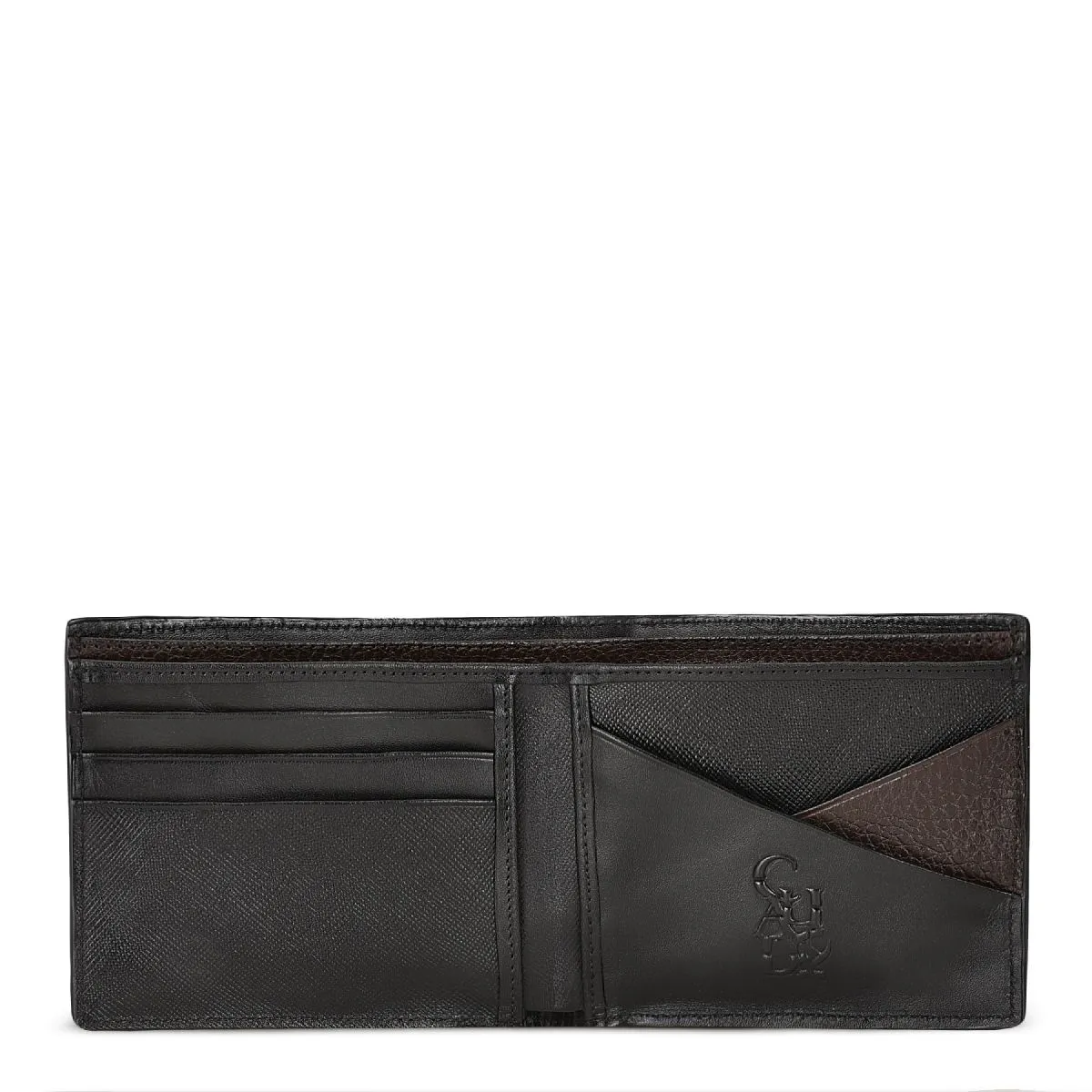 BC012NL - Cuadra black exotic bifold wallet in niloticus leather for men