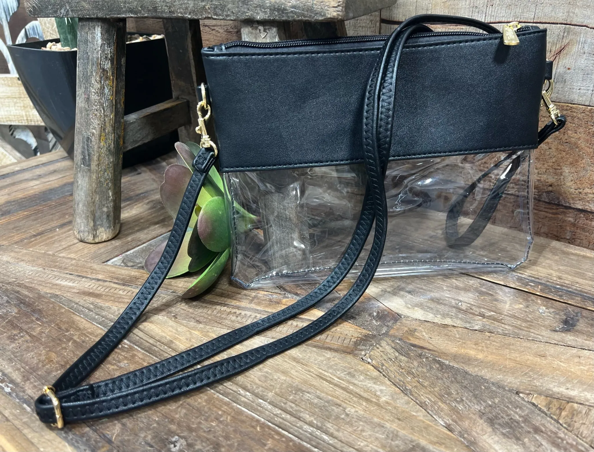 Black Clear Crossbody Purse