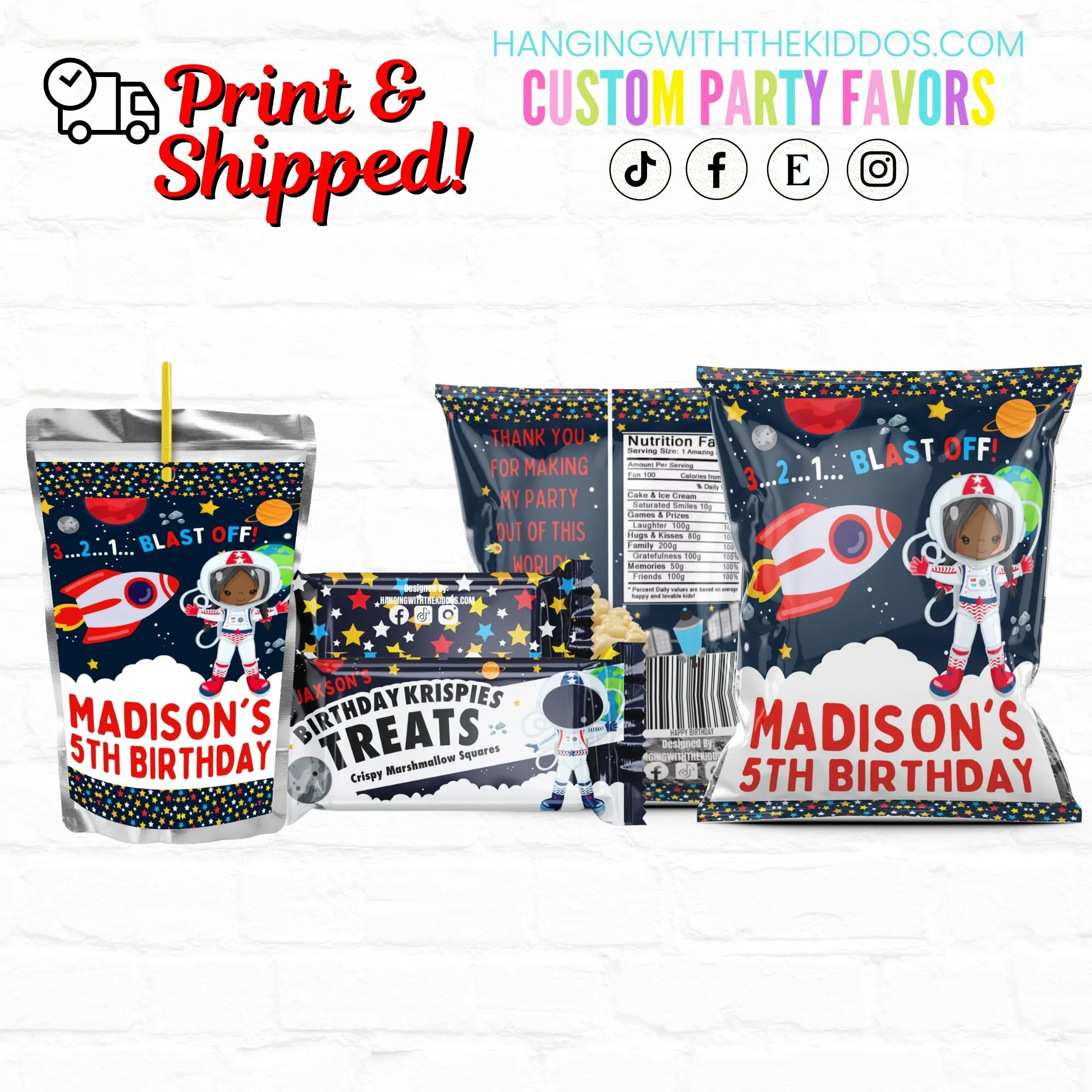 Blast Off! Space Birthday |Custom Party Favors 04