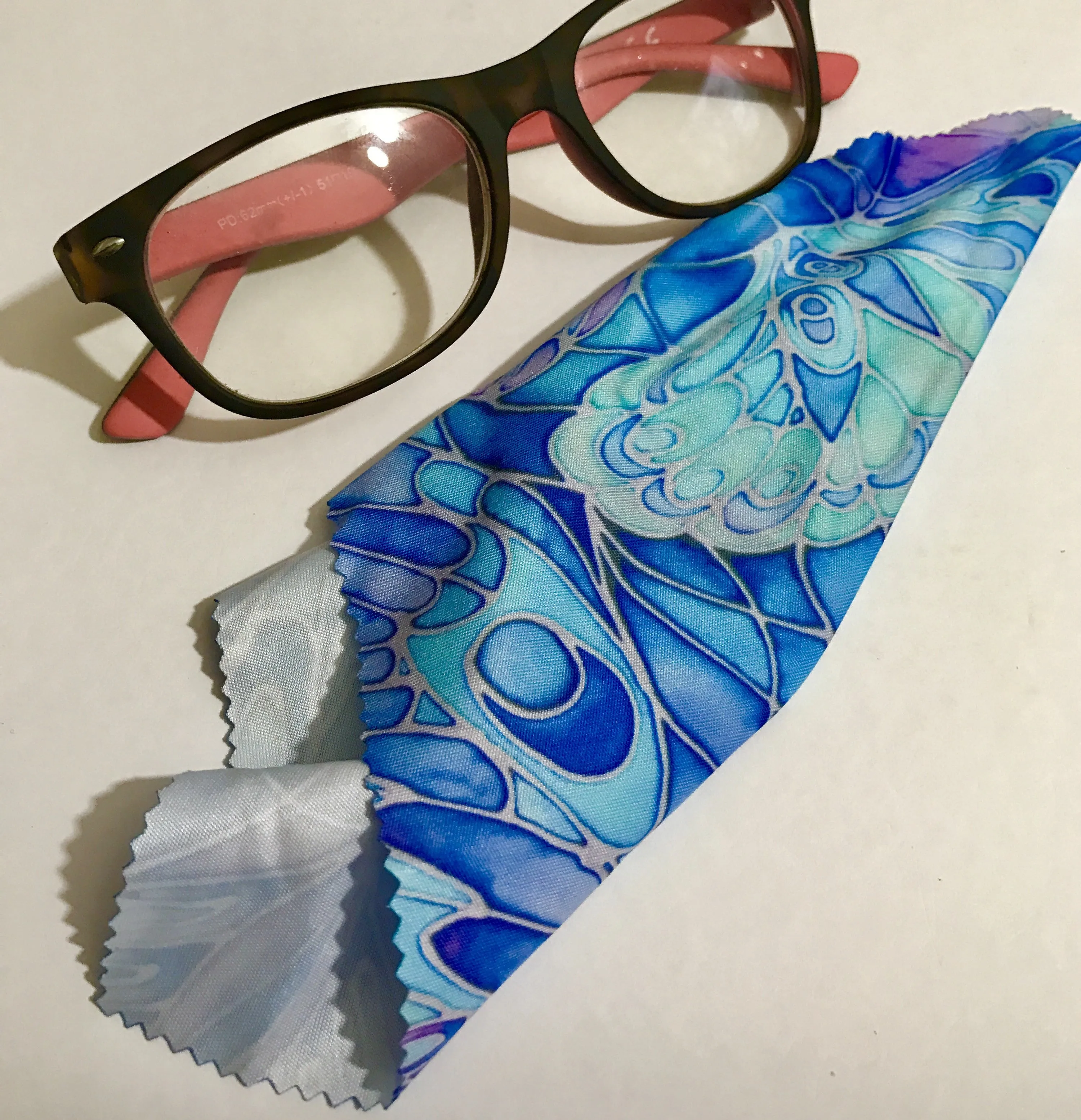 Blue Butterflies Glasses Cover - slip-on padded cover for glasses - Reading or Large Glasses Case