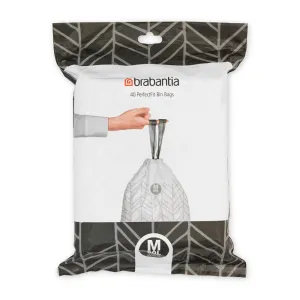 Brabantia PerfectFit Dispenser Pack Bin Liner Bags, M, 60 L x 20 Bags, Dispenser Pack