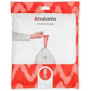 Brabantia PerfectFit Waste Bin Bags [Dispenser Pack 40 Bags] - Code B - 5-7L