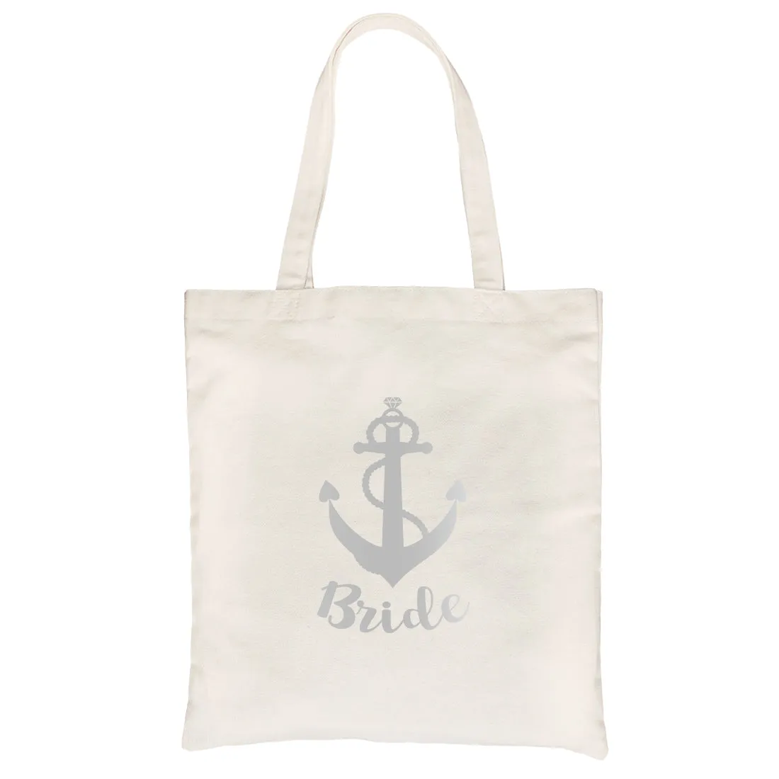 Bride Crew Anchor-SILVER Canvas Shoulder Bag Grateful Adorable Gift