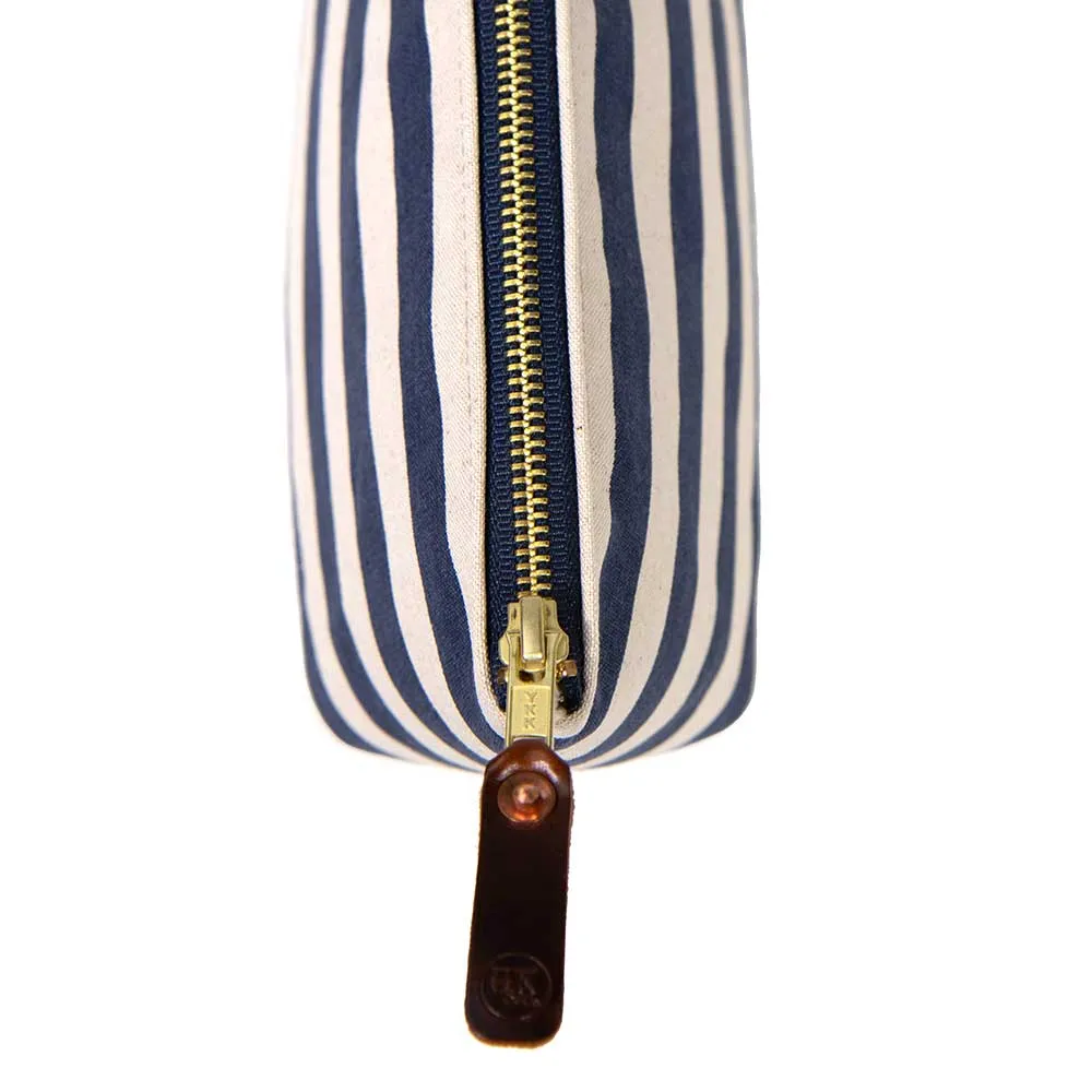 Cabana Stripe Travel Clutch- Navy