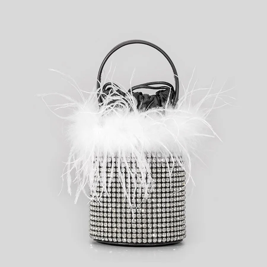 Celeste Feather Diamond Bucket Tote