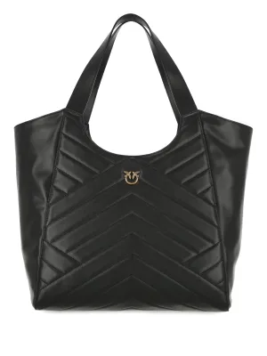 chevron-quilted tote bag