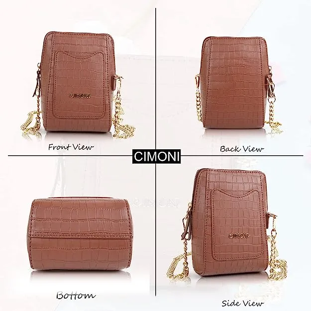 CIMONI Mobile Sling Bag for Ladies/Girls Small with Chain Strap Side Purse For Women Cross Sling Wallet/Mobile Case