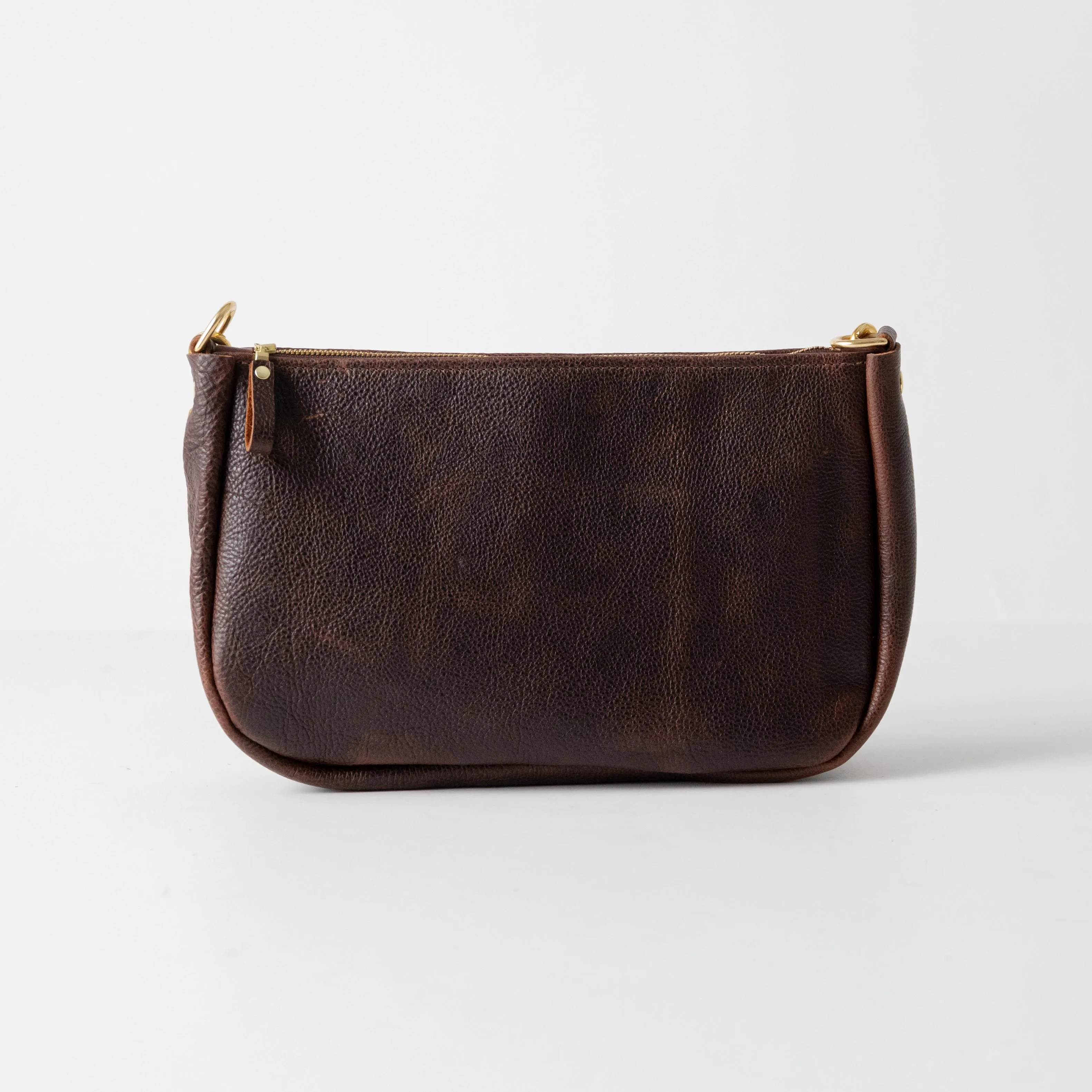 Dark Brown Bulldog Crossbody Bag