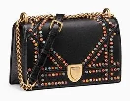 Diorama "Cannage" Motif Studded Bag with Multi-Coloured Murrines