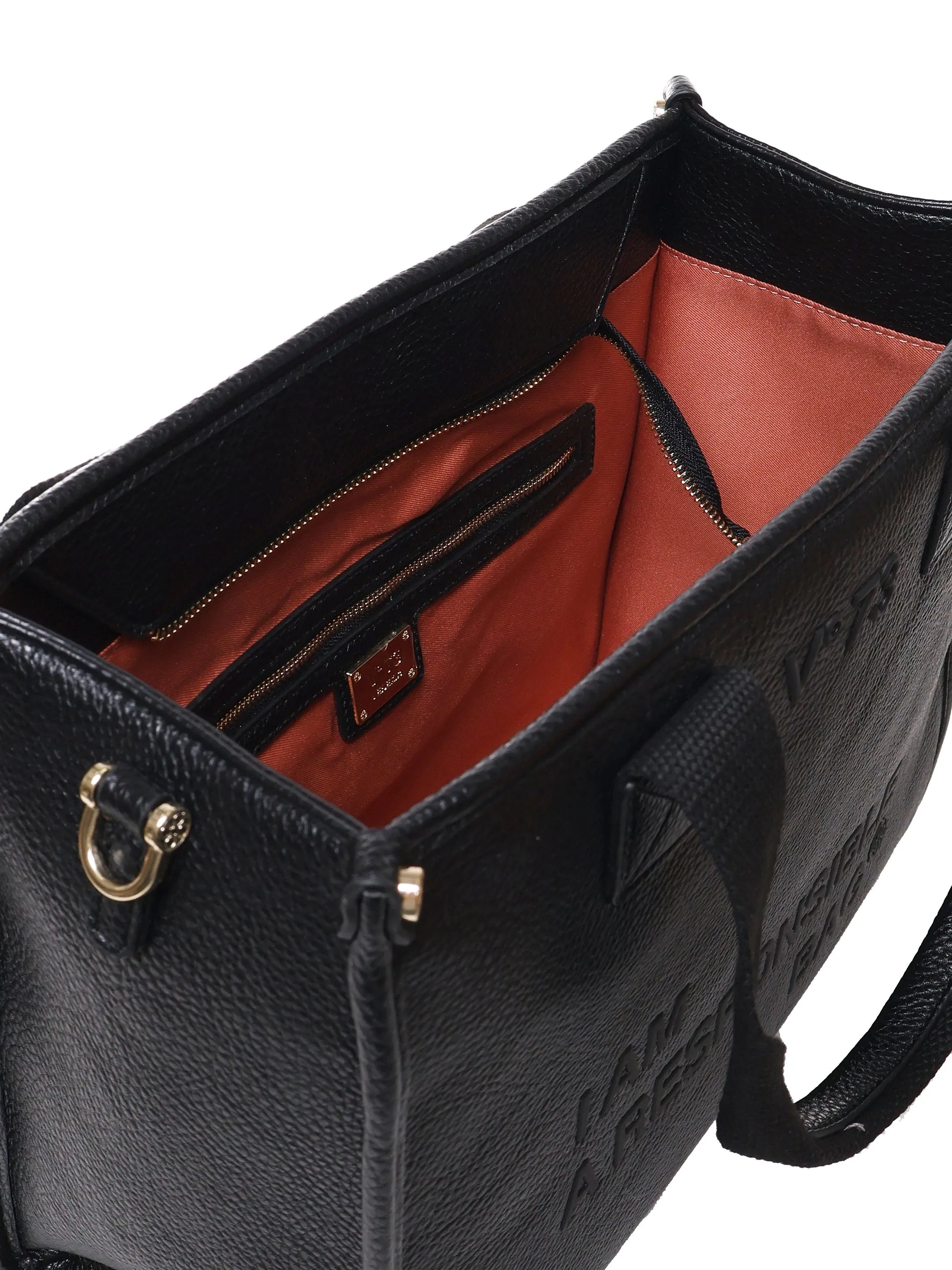 Eco-leather Black Handbag with Strap