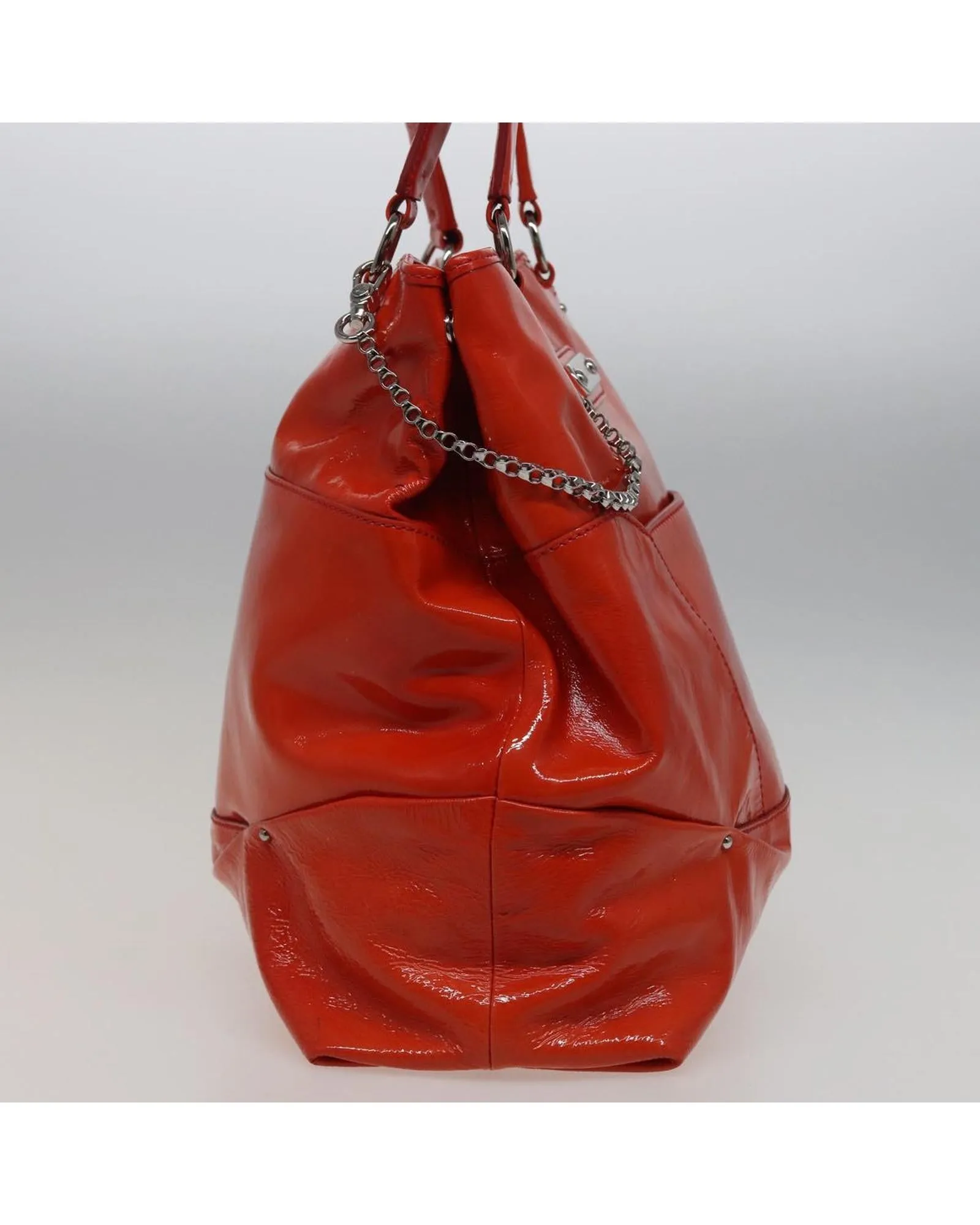 Enamel Hand Bag with Top Handle and Spacious Interior