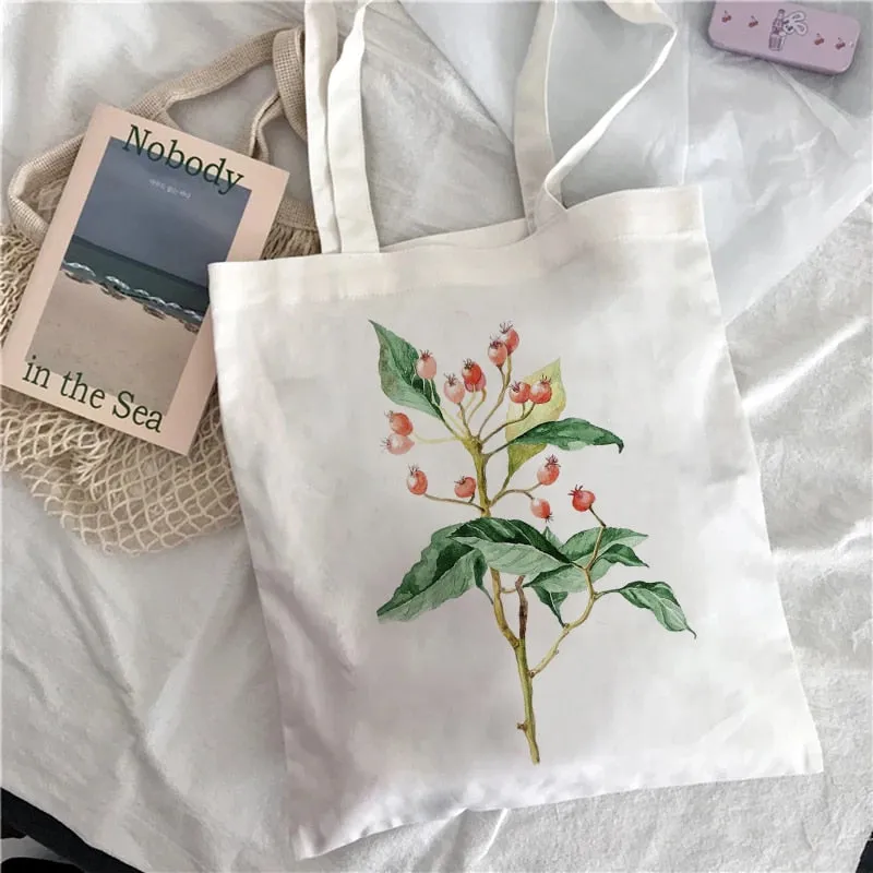 Flowers Nature Reusable Canvas Tote Bag