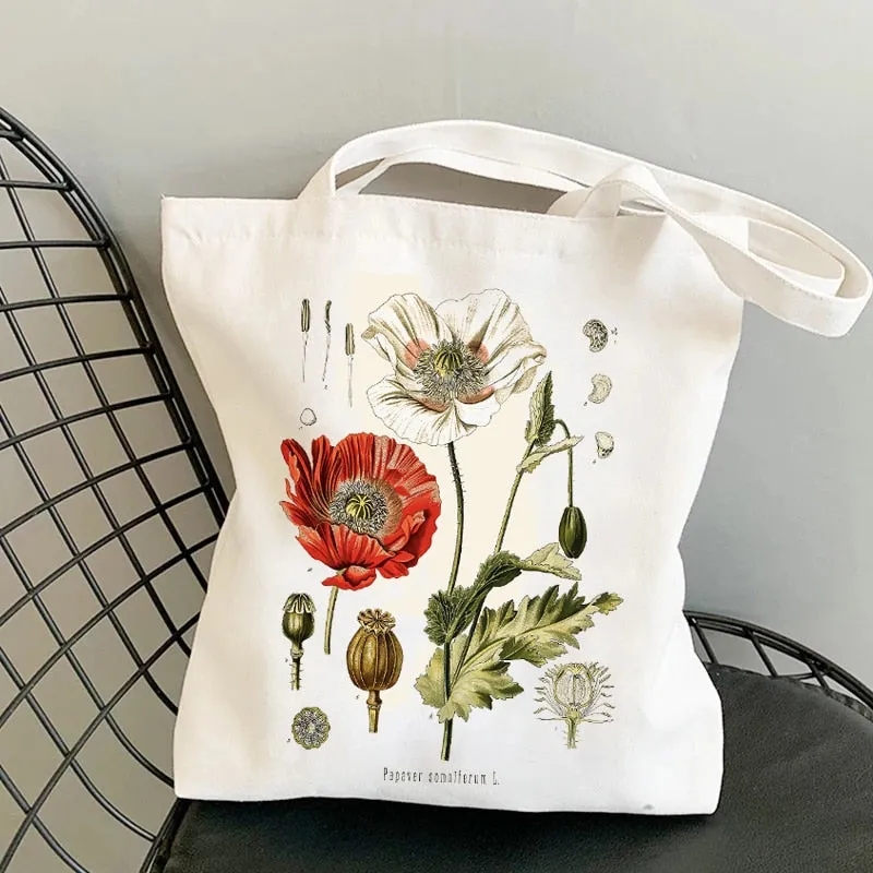 Flowers Nature Reusable Canvas Tote Bag