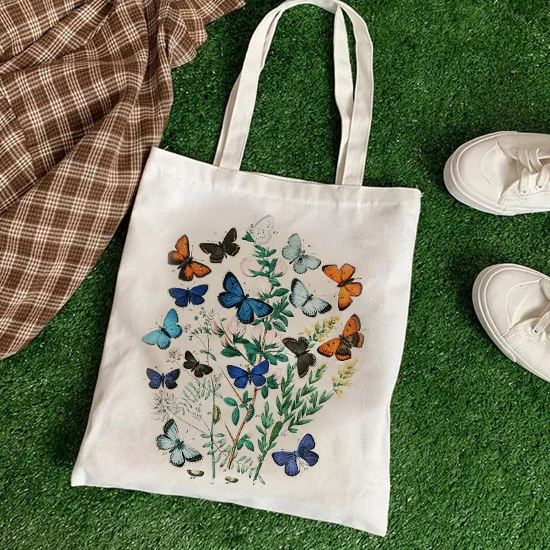 Flowers Nature Reusable Canvas Tote Bag