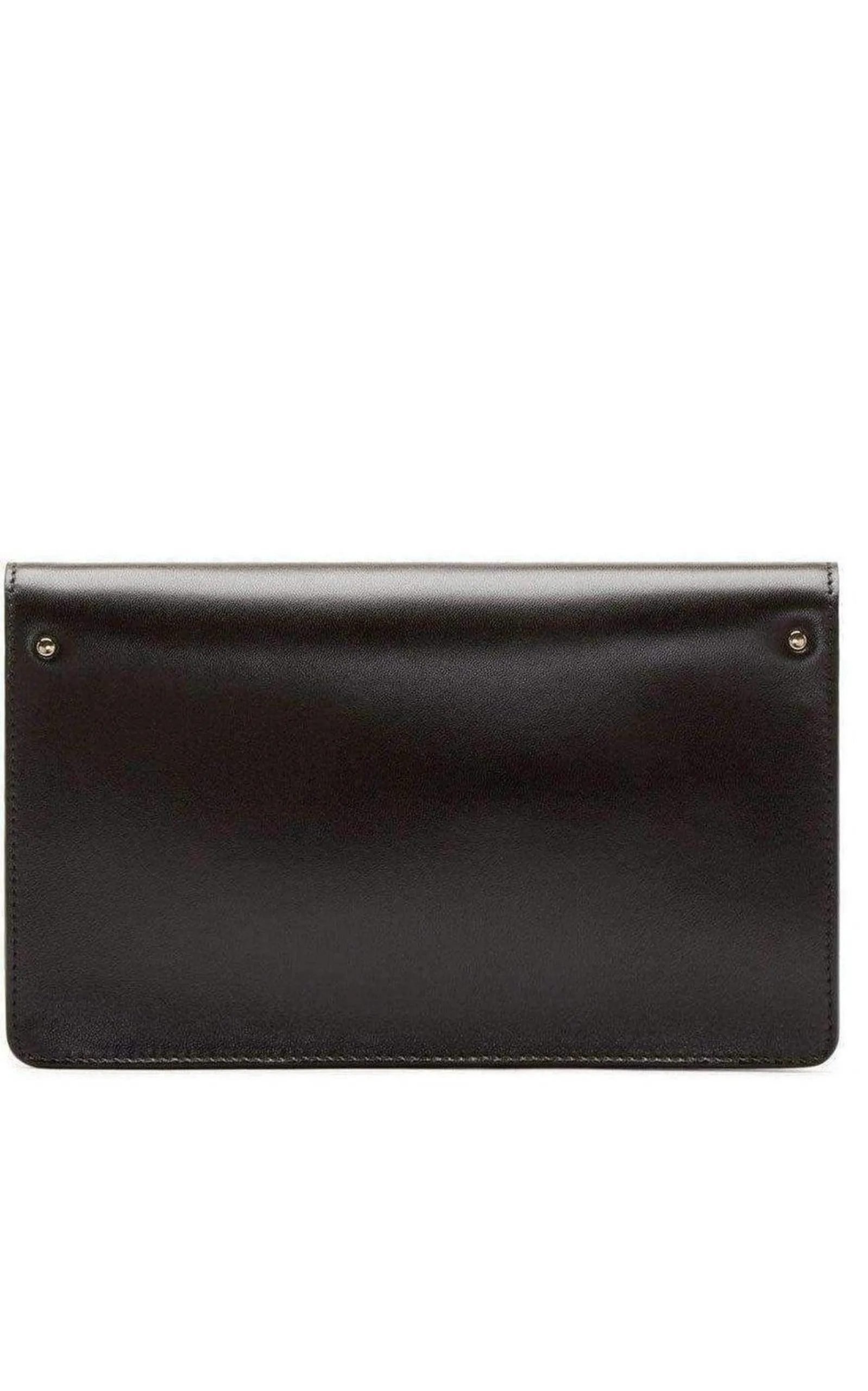 Gabrielle Black Leather Clutch