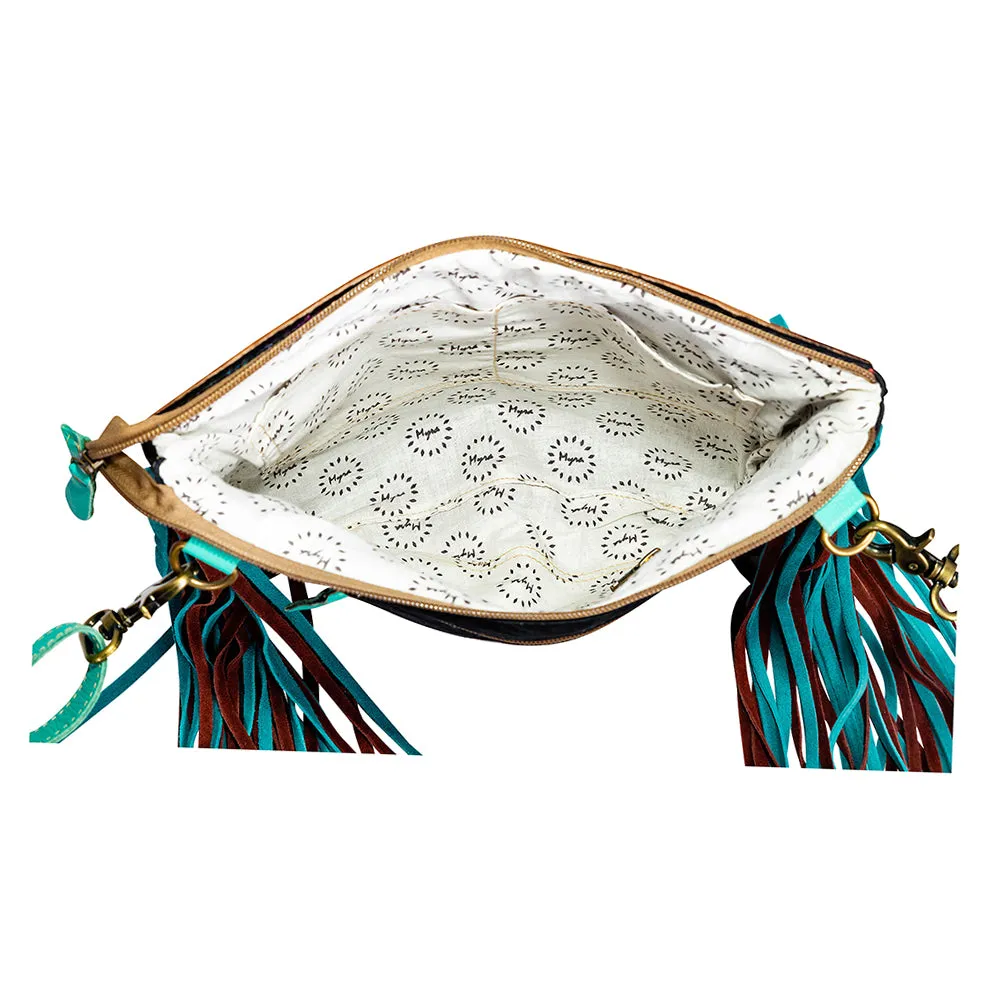 Galaxy Fire Fringed Hand-Tooled Bag