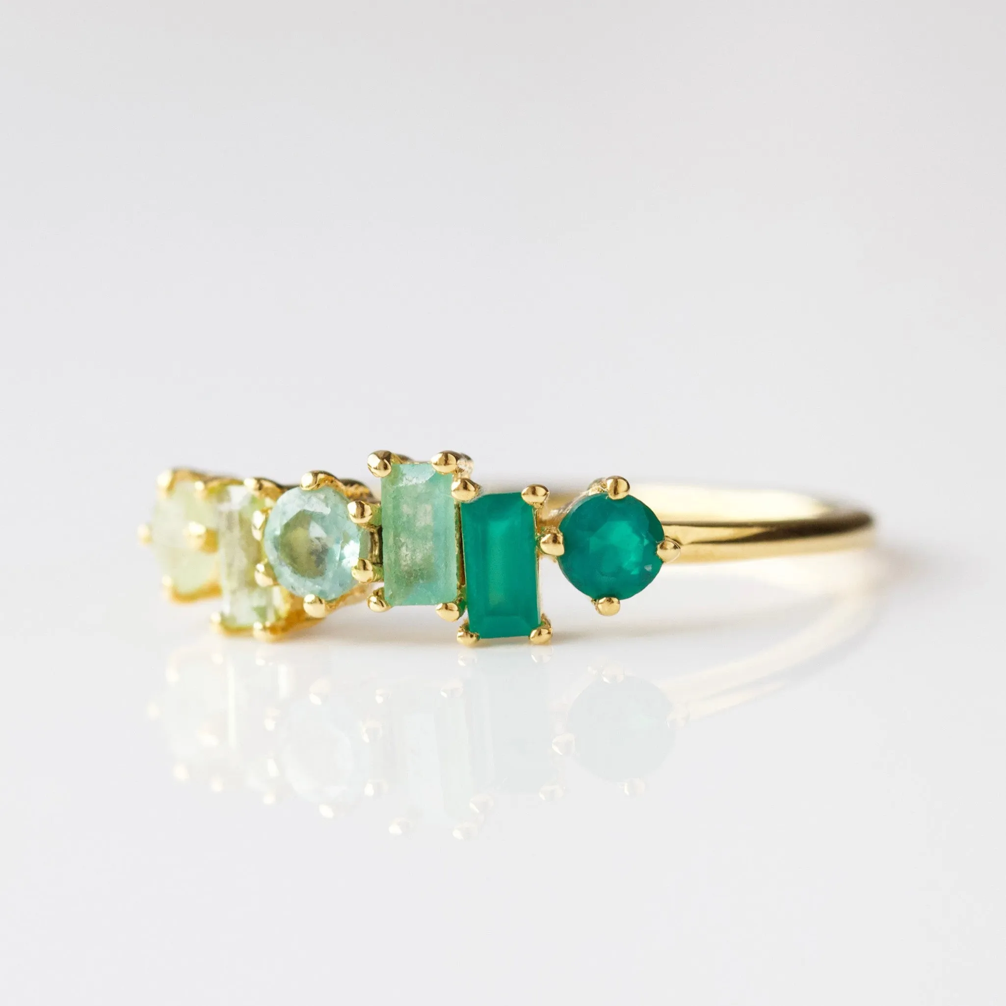 Green Gemstone Ombre Ring