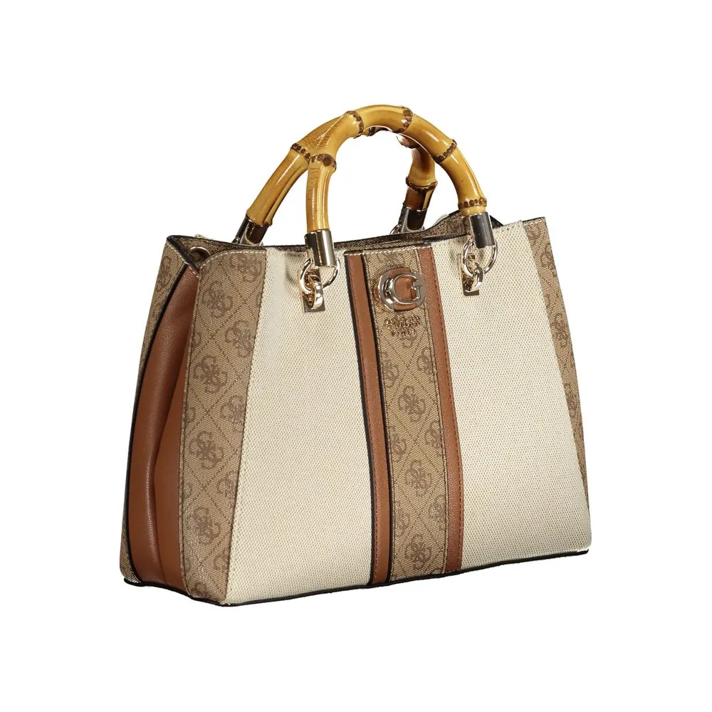 Guess Jeans Beige Cotton Handbag