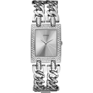 Guess Mod Heavy Silver Stainless Steel Silver Dial Quartz Watch for Ladies - W95088L1