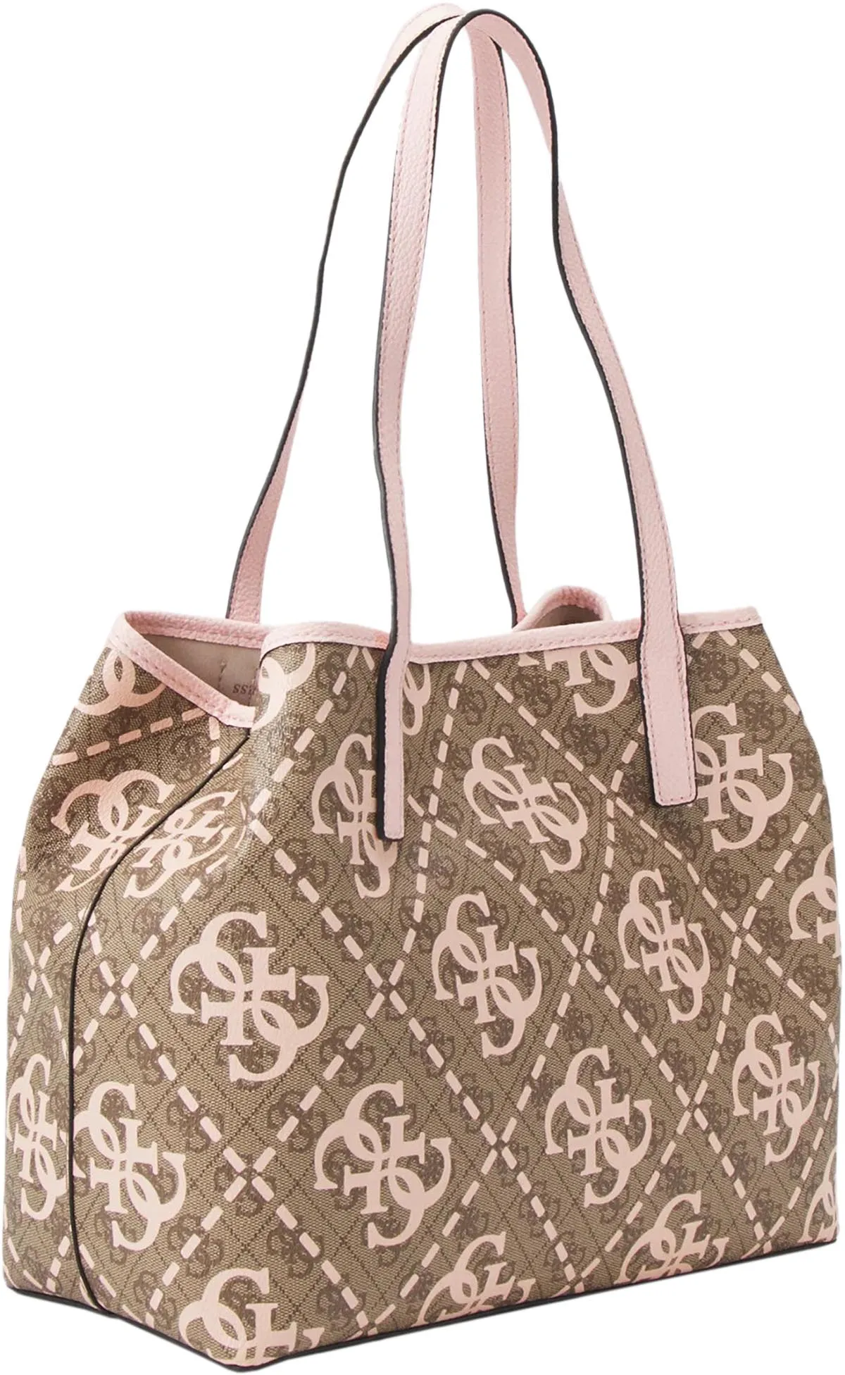 Guess Vikky Large Tote 2 in 1 Bag In Brown Pink For Women