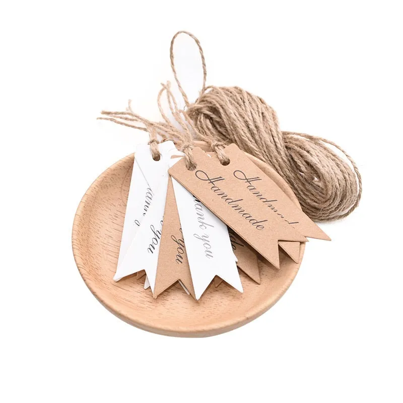 Handmade Hang Kraft Paper Tags (100pcs Packaging )