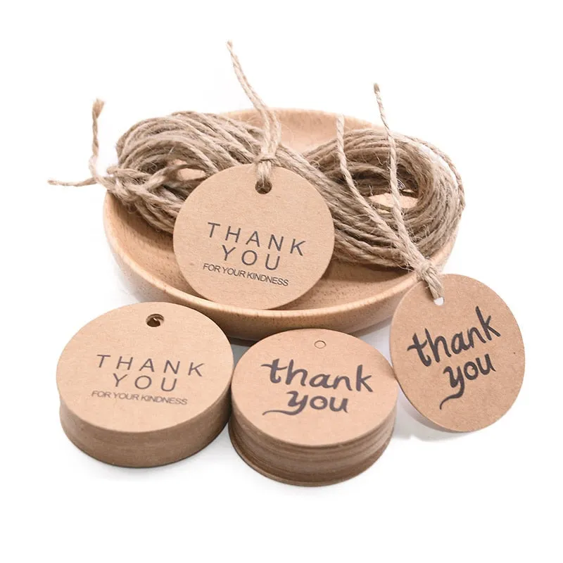 Handmade Hang Kraft Paper Tags (100pcs Packaging )