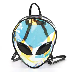 Iridescent Alien Head Mini Backpack