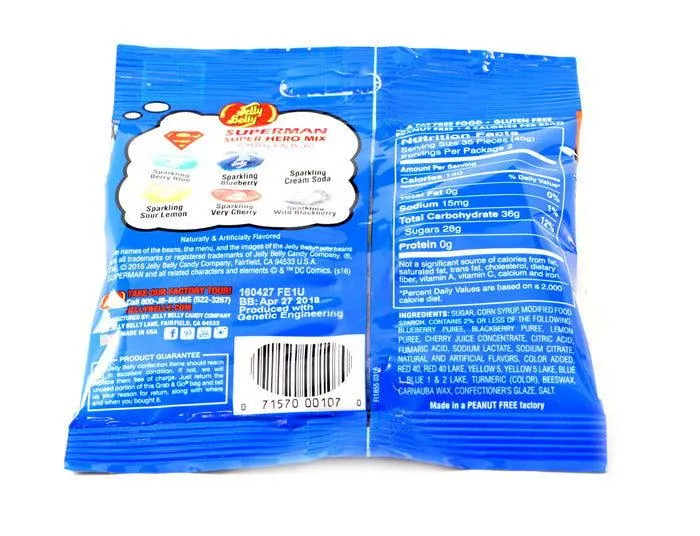 Jelly Belly Superman Super Hero Sparkling Jelly Beans Bags