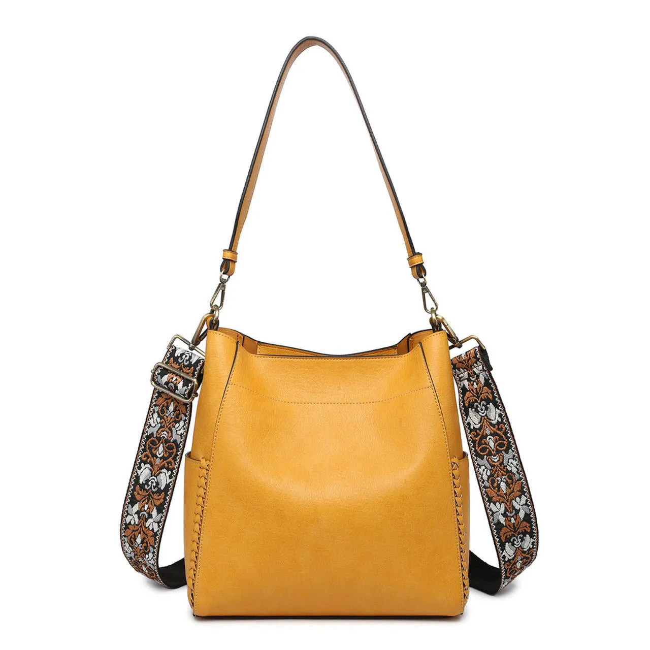 JEN & CO PENNY BUCKET BAG MUSTARD