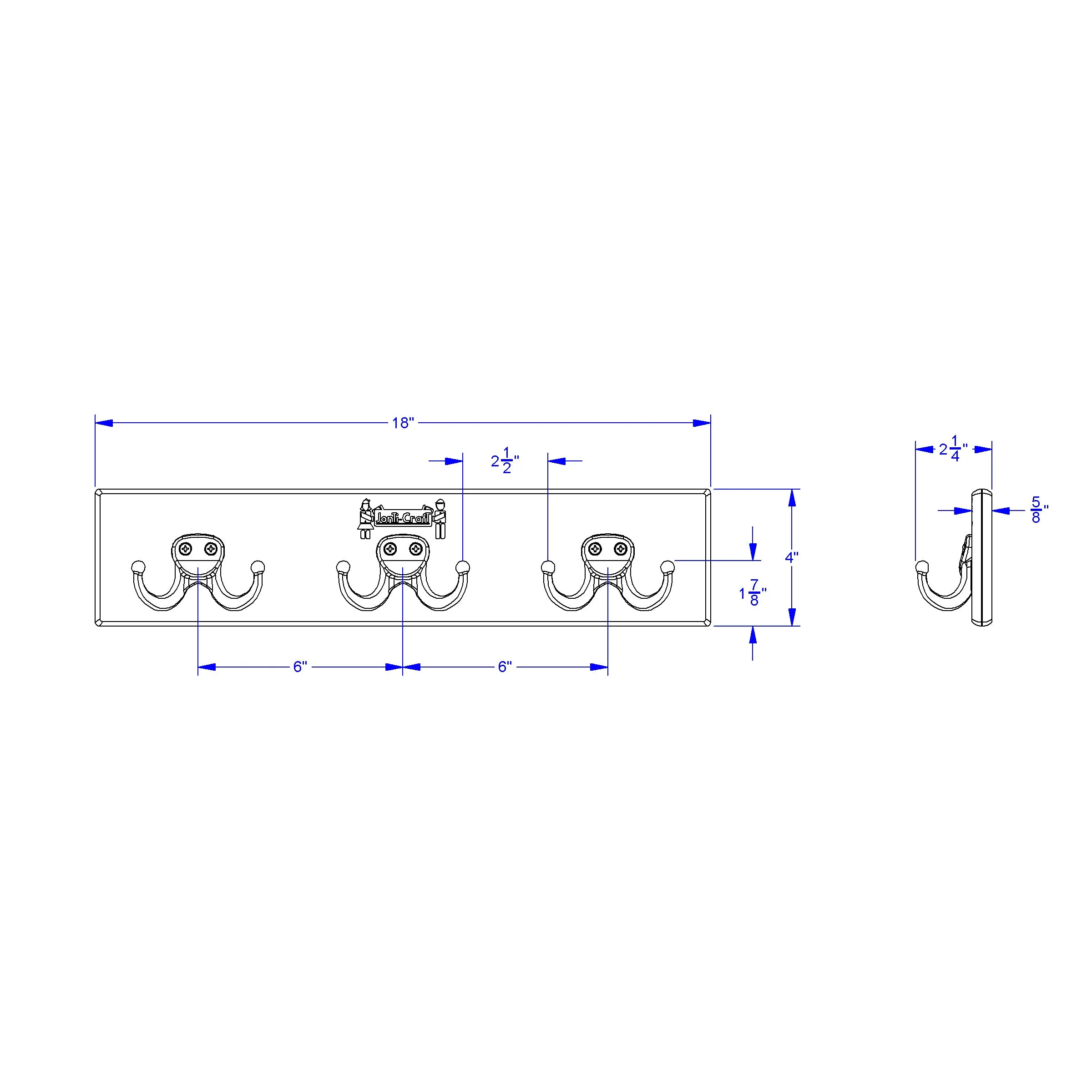 Jonti-Craft® Wall Mount Coat Rail