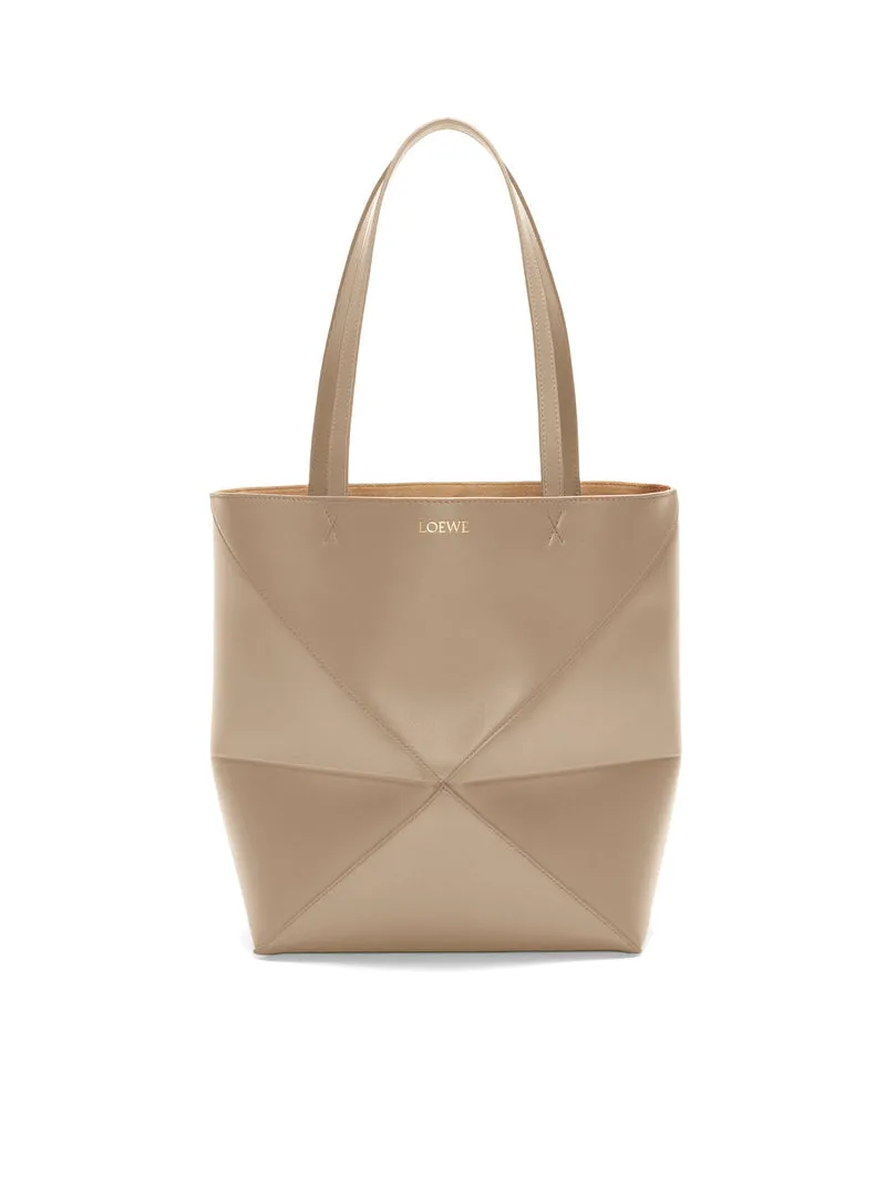 Loewe Women Puzzle Fold Tote Bag In Polished Calfskin