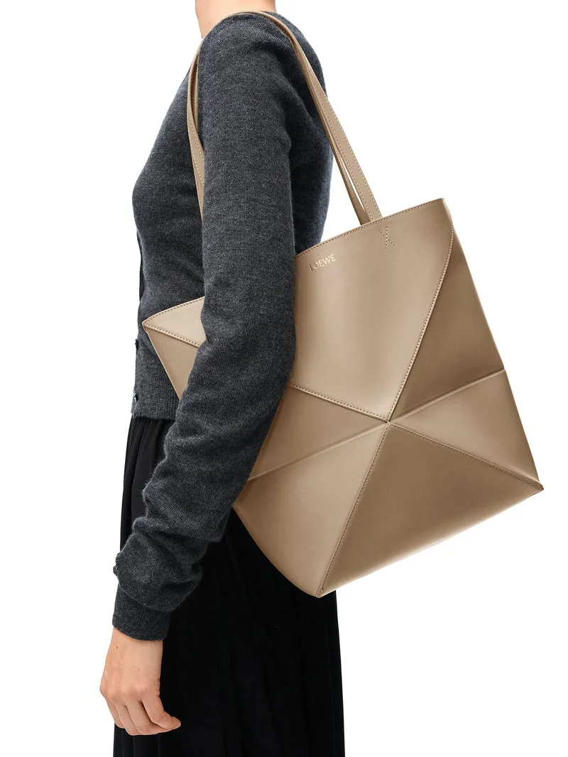 Loewe Women Puzzle Fold Tote Bag In Polished Calfskin