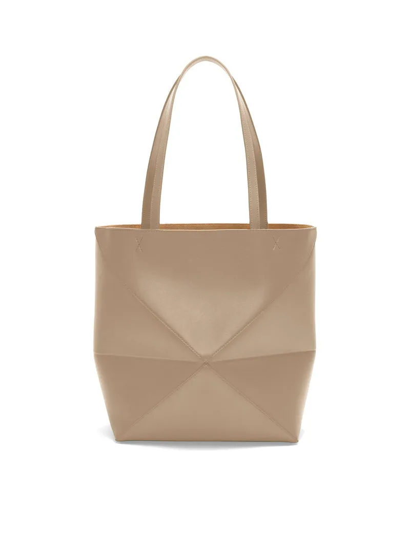 Loewe Women Puzzle Fold Tote Bag In Polished Calfskin