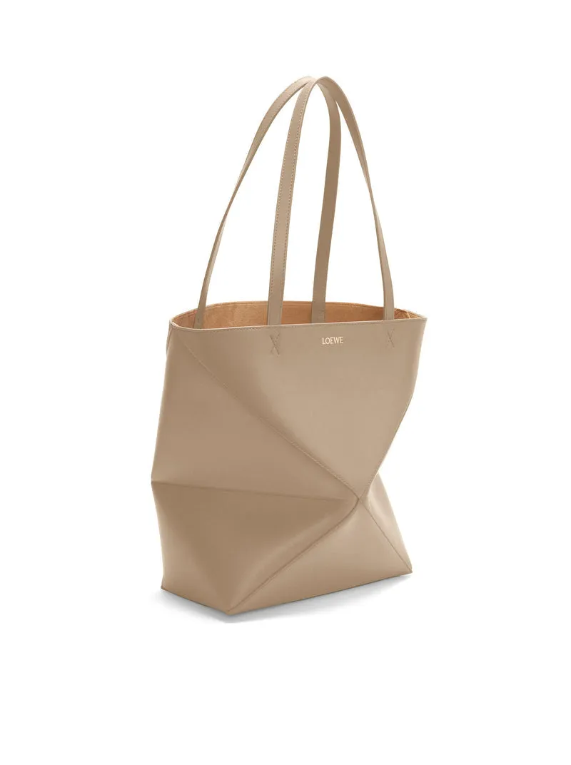 Loewe Women Puzzle Fold Tote Bag In Polished Calfskin