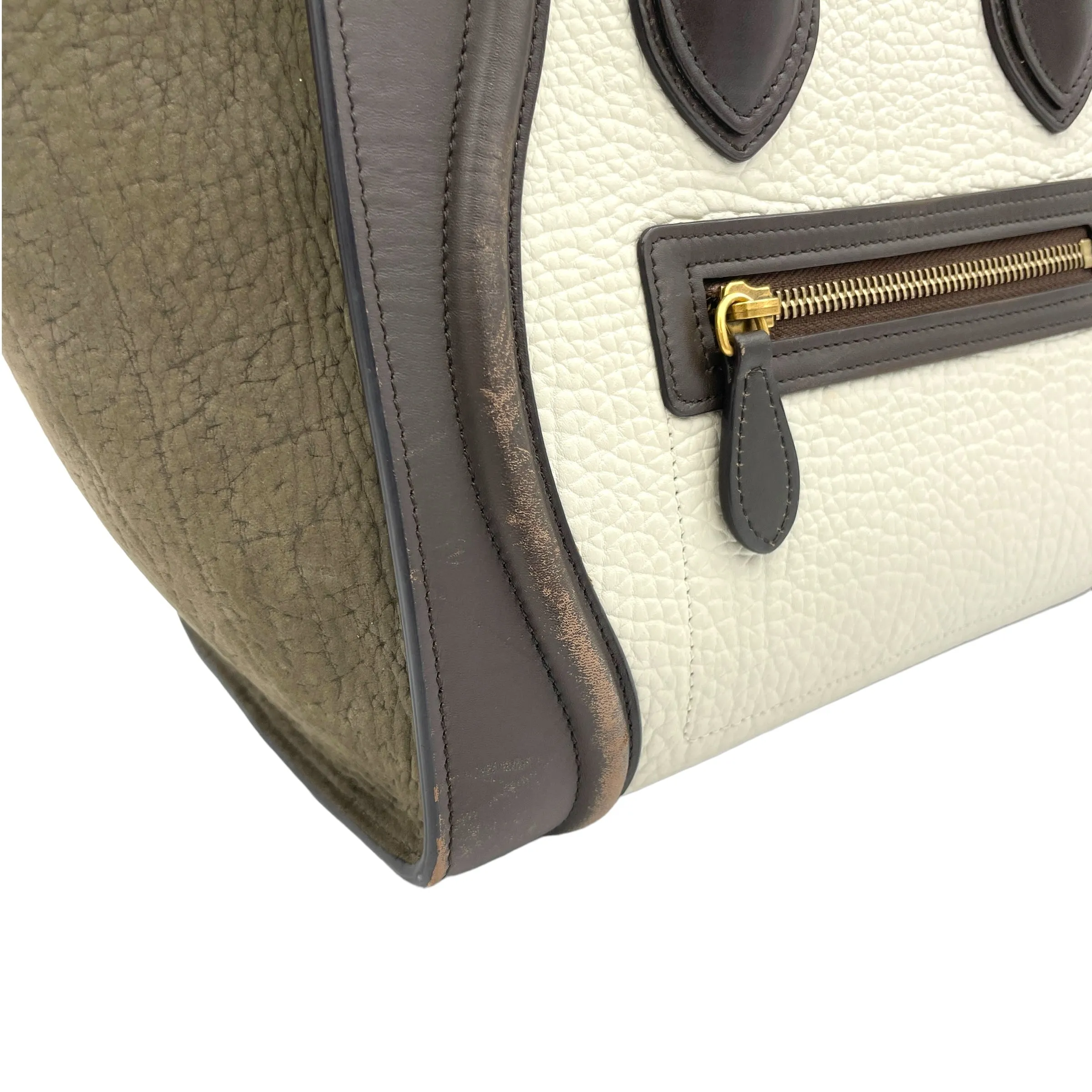 Luggage Top Handle Bag Micro Multi-colour in Calfskin, Gold hardware