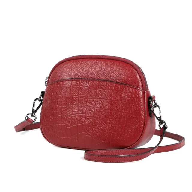 LuxeLeather Zipper Crossbody Tote Shoulder Bag