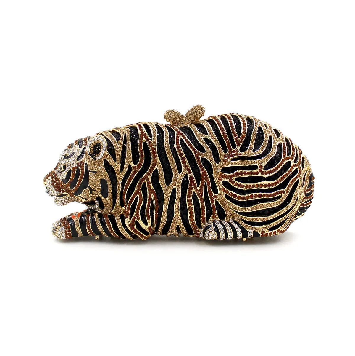 Luxy Moon Tiger Sparkling Evening Clutch Bags with Chain