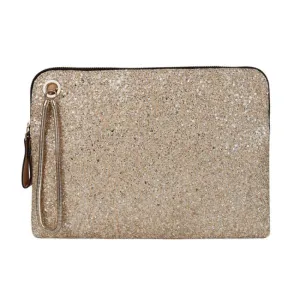 Monroe Glitter Clutch Crossbody Purse in Nude