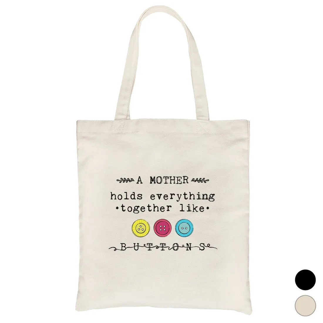 Mother Like Buttons Heavy Cotton Canvas Bag For Mothers Day Gifts