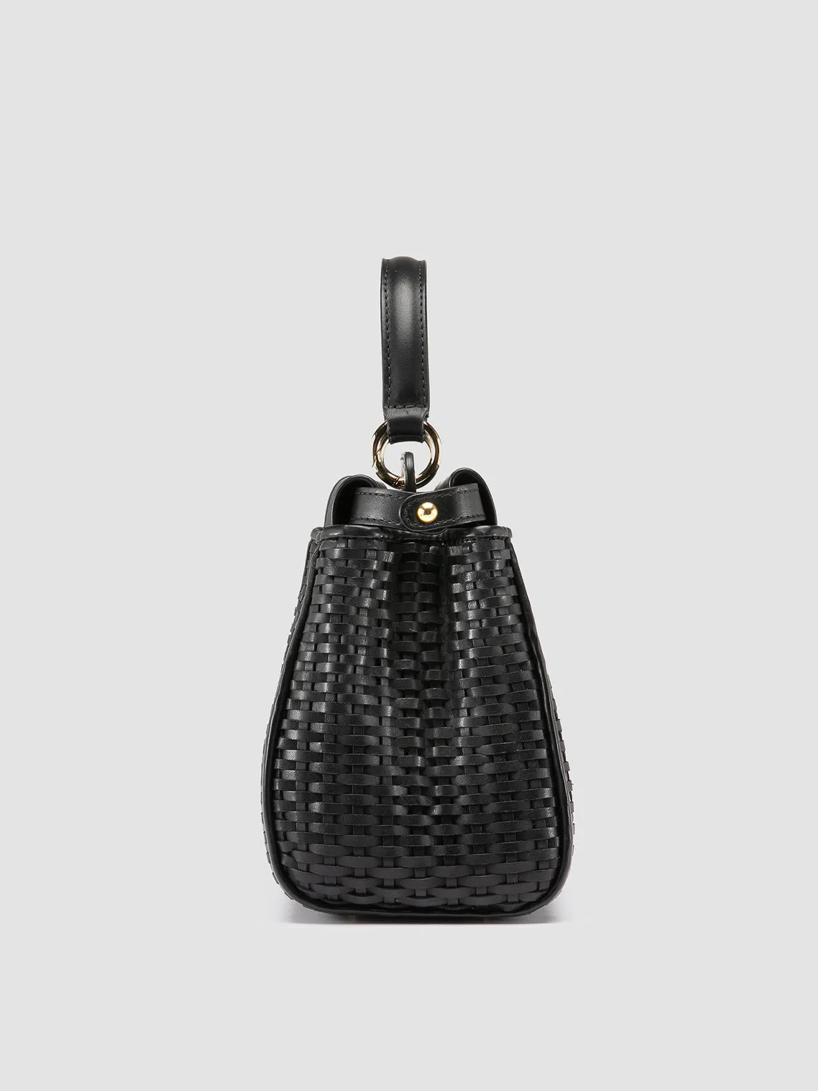 NOLITA 029 - Black Woven Leather Handle Bag