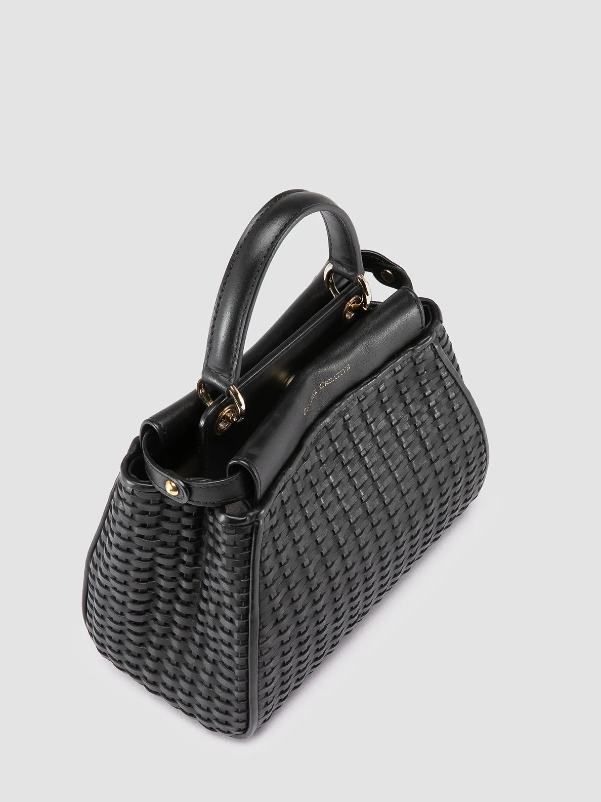 NOLITA 029 - Black Woven Leather Handle Bag