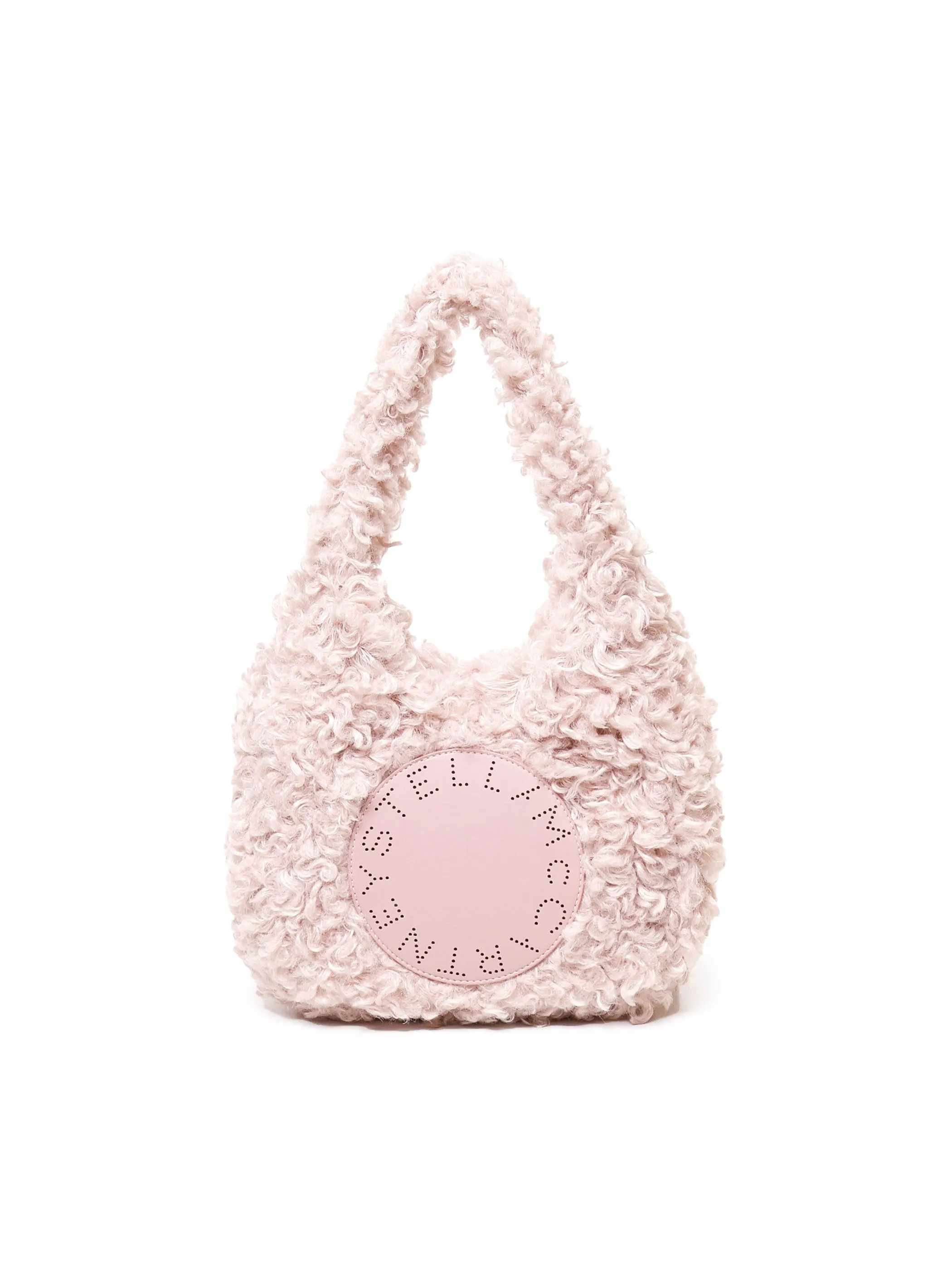 Pale Pink Vegan Teddy Hobo Bag