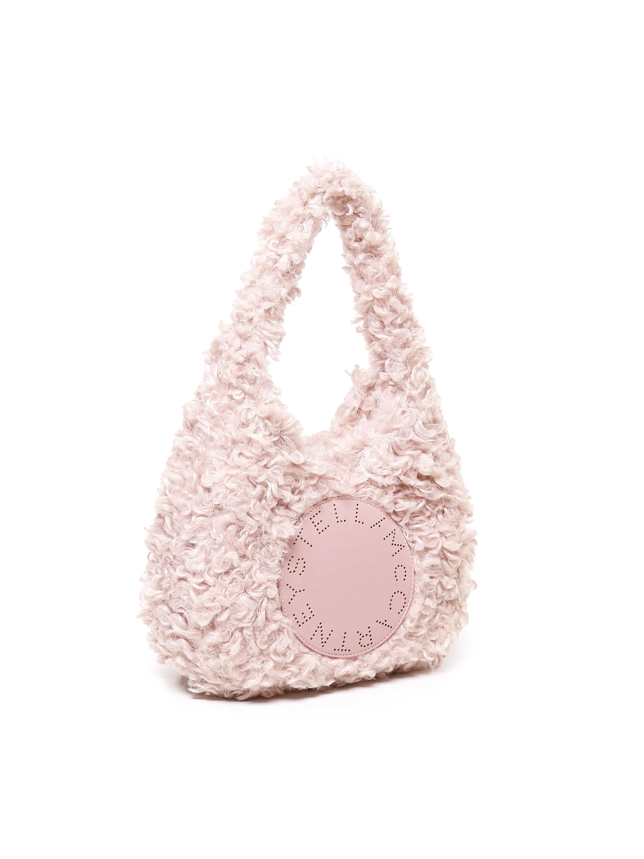 Pale Pink Vegan Teddy Hobo Bag